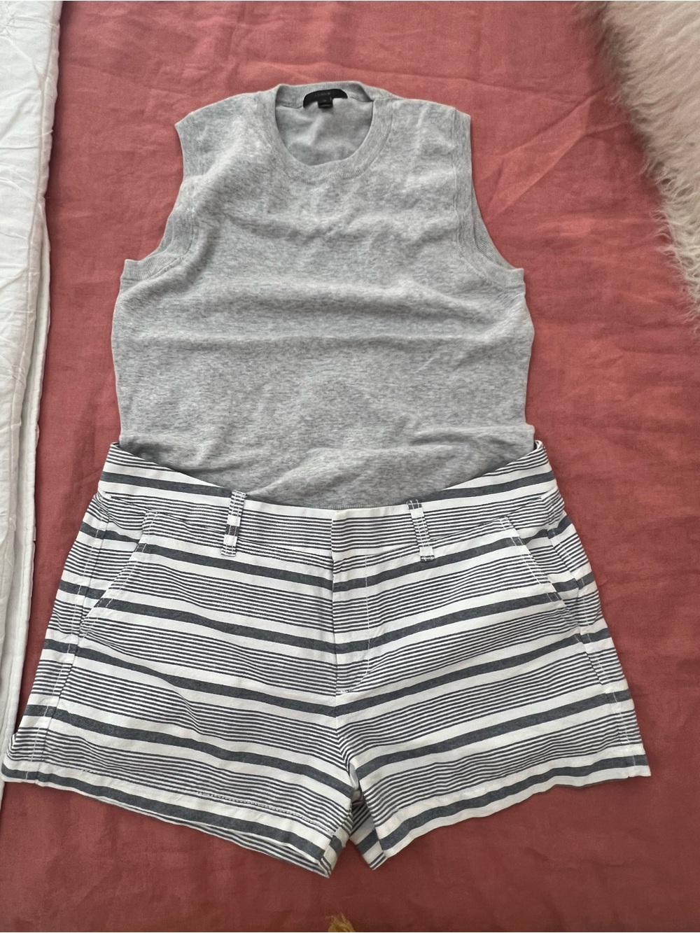 J. Crew Light Gray Sleeveless Cotton Blend Sweater Shell - Picture 7 of 10